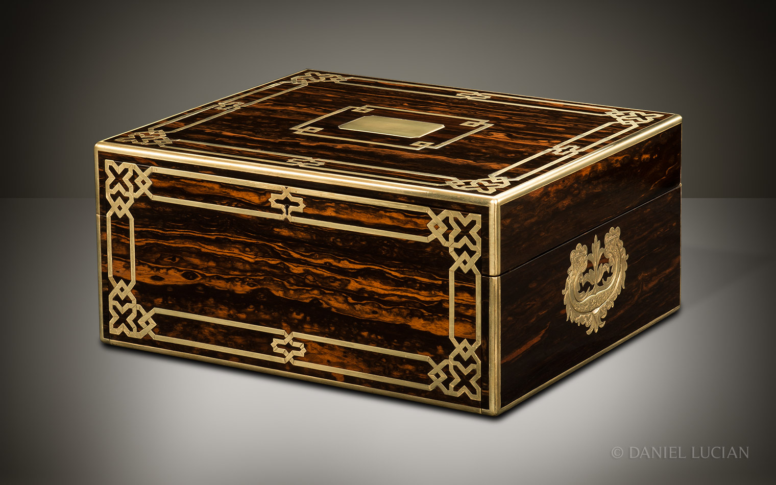 Asprey ‘Exhibition’ Piece - Antique Jewellery Box in Coromandel with Brass Inlay and Secret Compartments