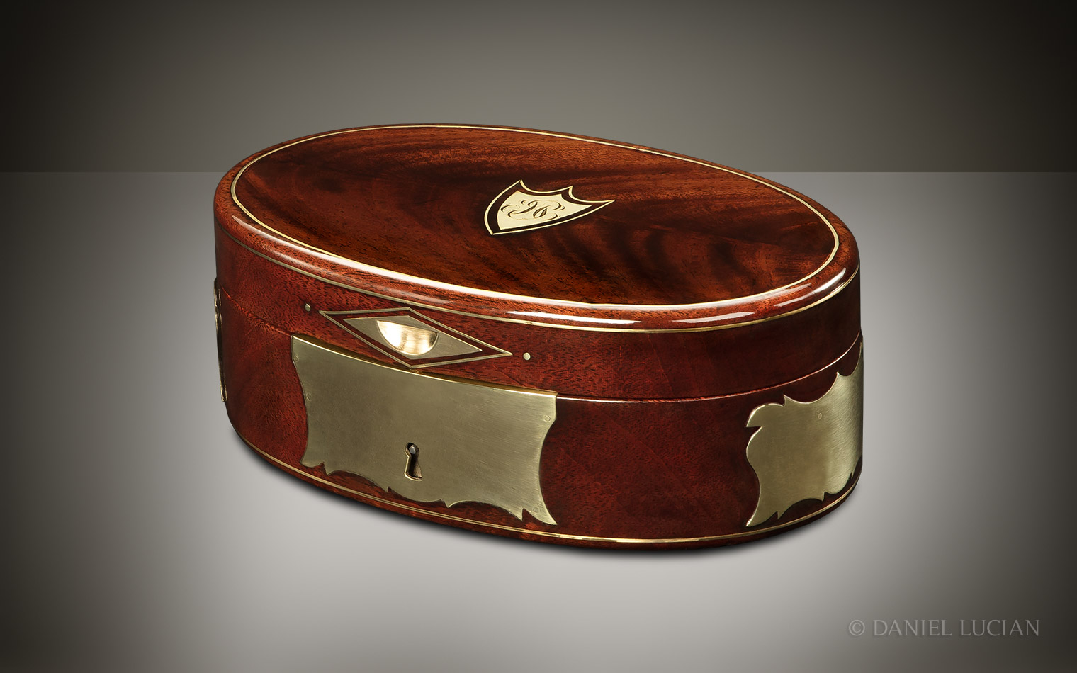Miniature French Antique Jewellery Box in Cuban Mahogany, Attributed to Pierre-Dominique Maire
