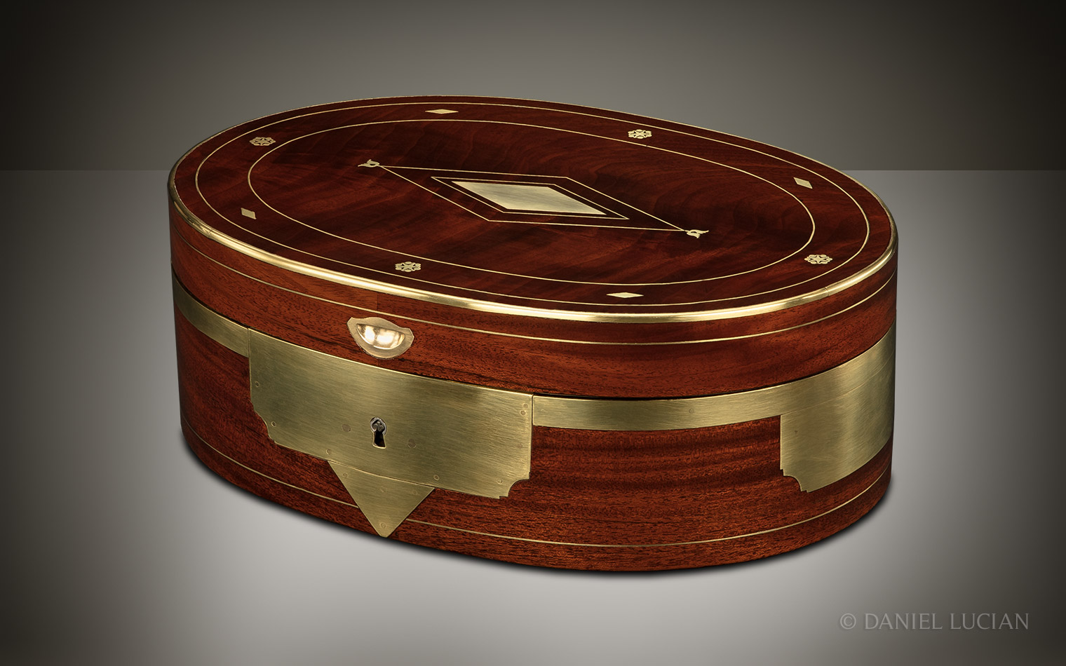 French Antique Jewellery Box in Cuban Mahogany, by Georges Monbro
