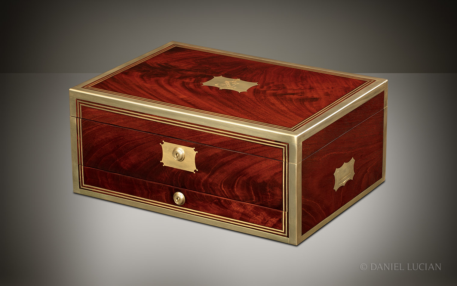 Antique Jewellery Box in Flame Mahogany