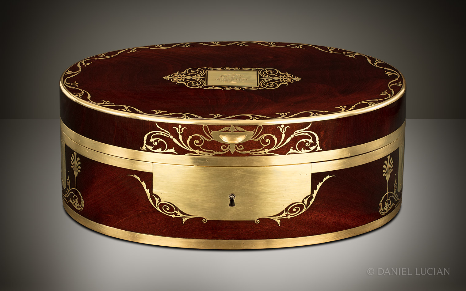 French Antique Jewellery Box in Cuban Mahogany, Attributed to Martin-Guillaume Biennais
