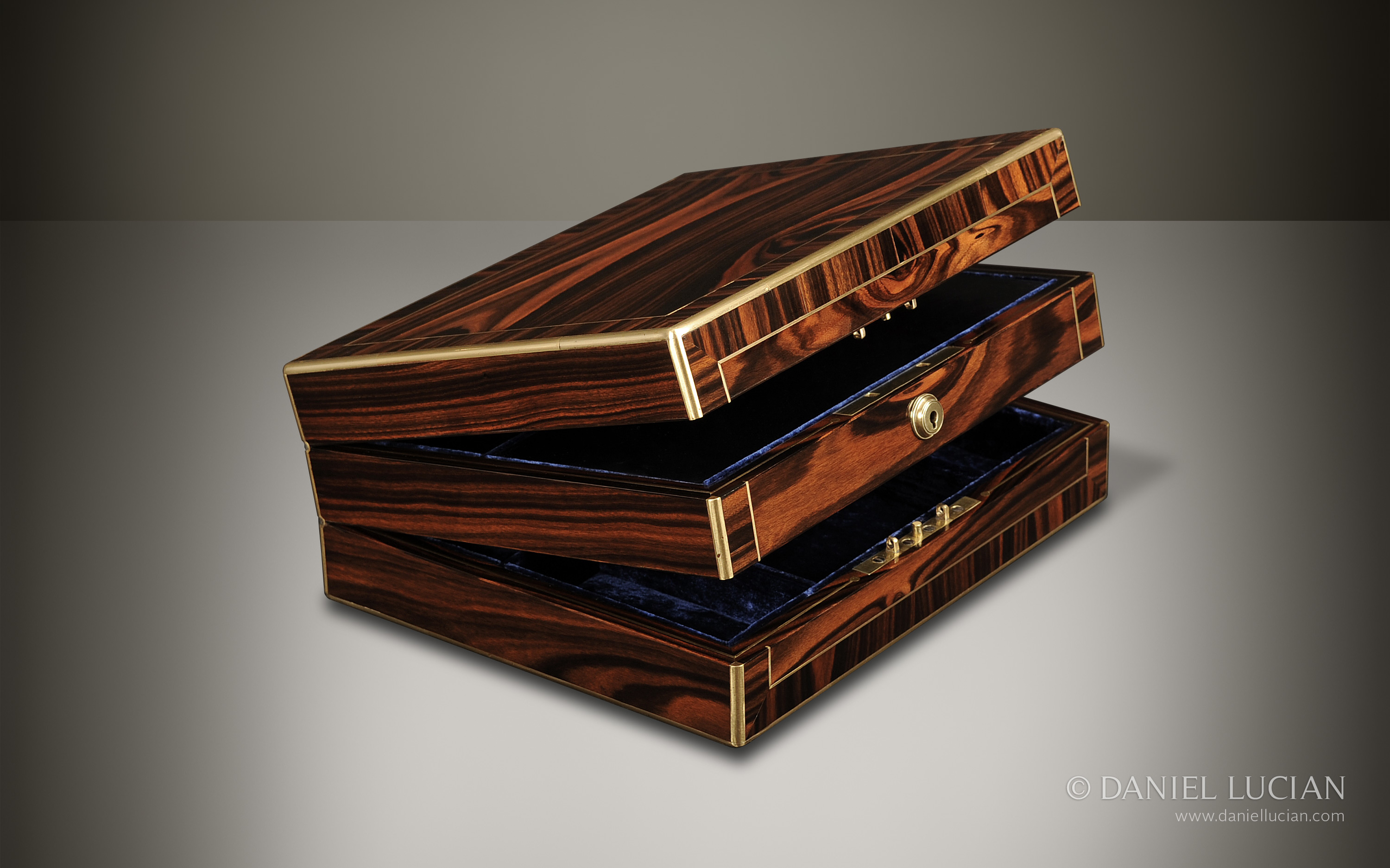 Antique Jewellery Box in Calamander, Attributed to Edwards.