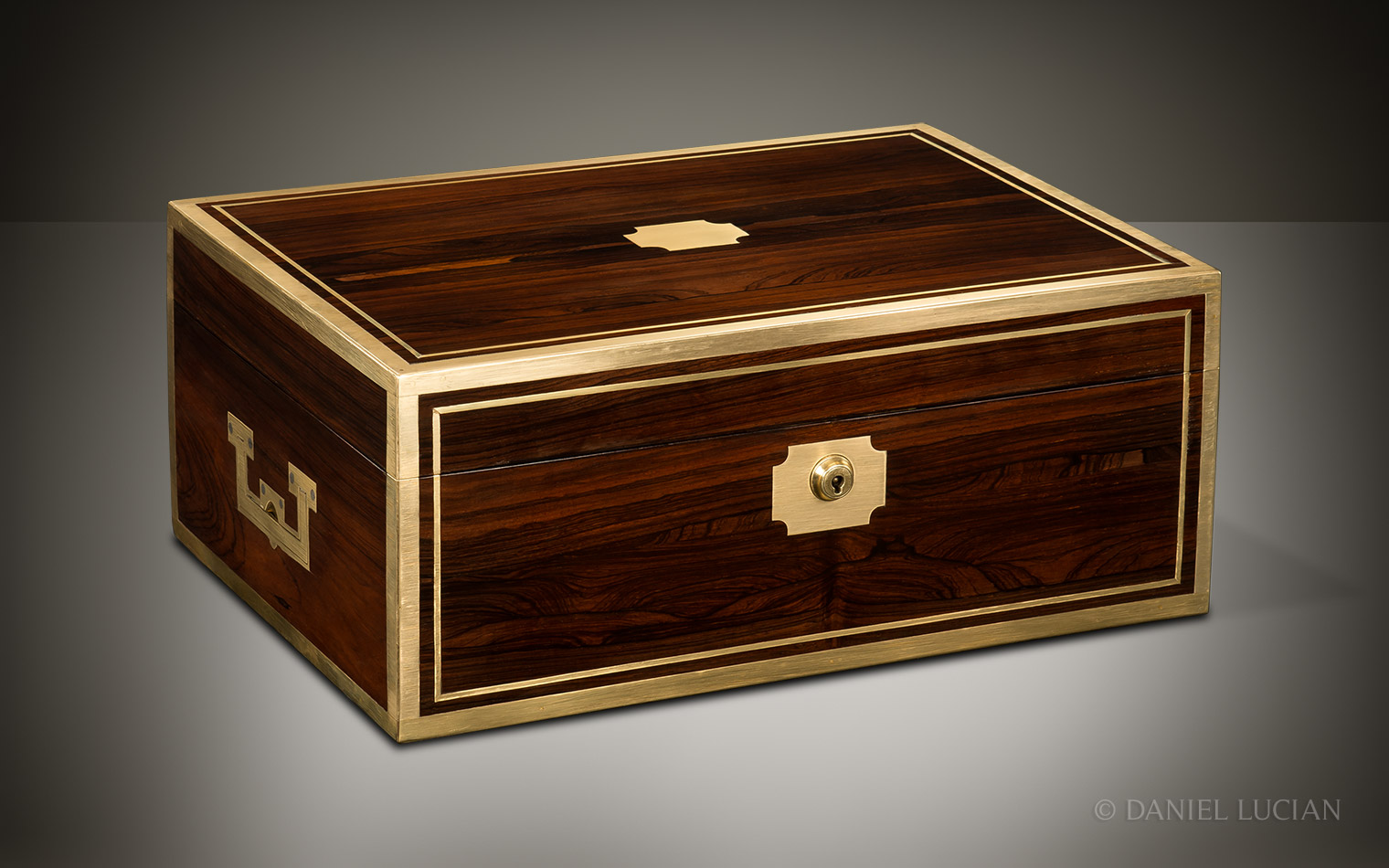 Antique Jewellery Box in Rosewood, Attributed to David Edwards