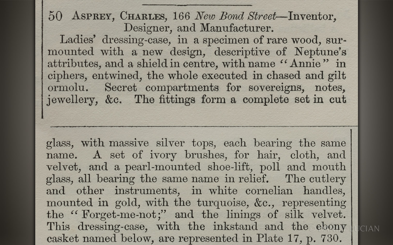 Magnificent Antique Dressing Case from Asprey, Displayed at the Great Exhibition of 1851.