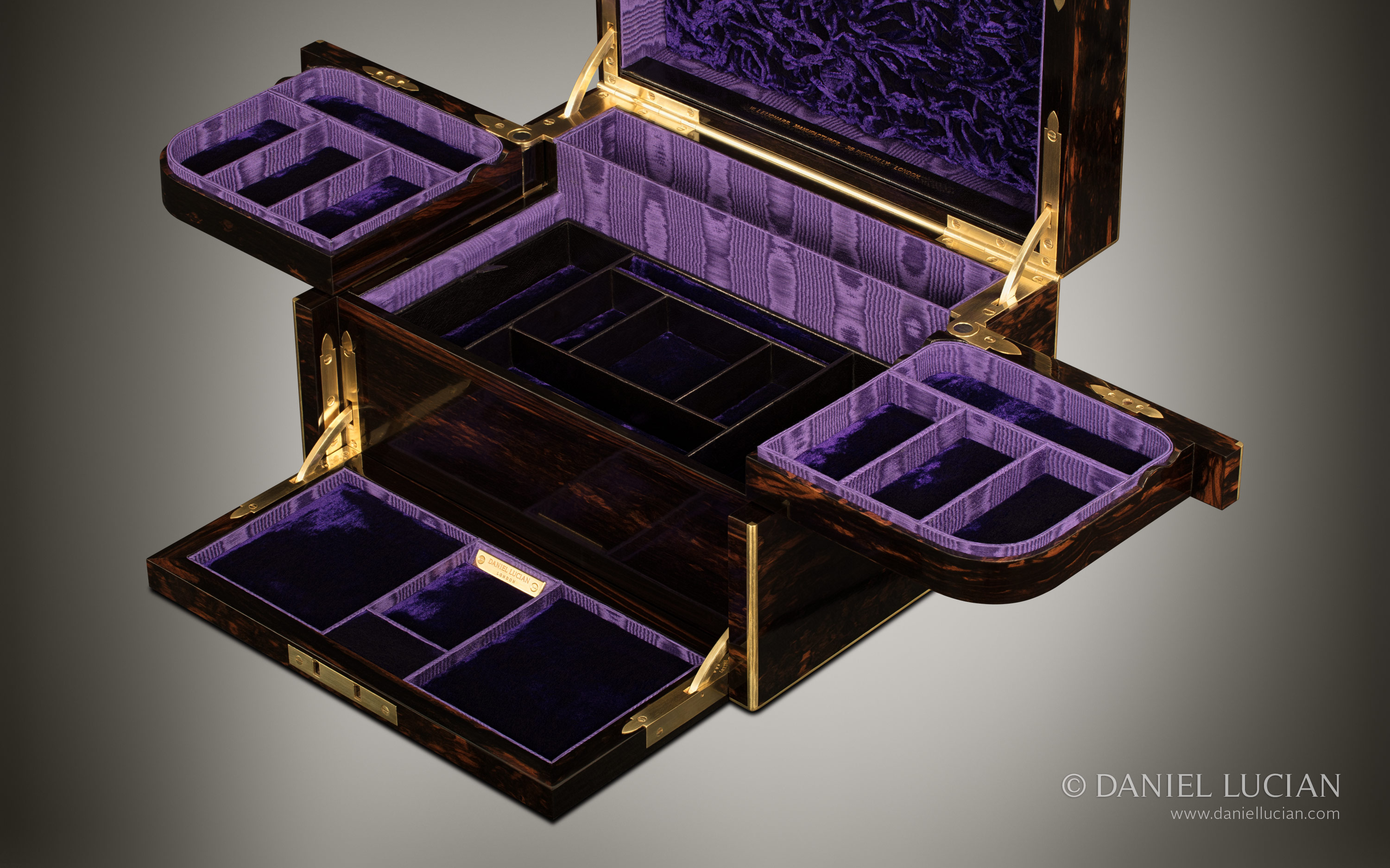 Antique Jewellery Box in Coromandel with Betjemann Patent