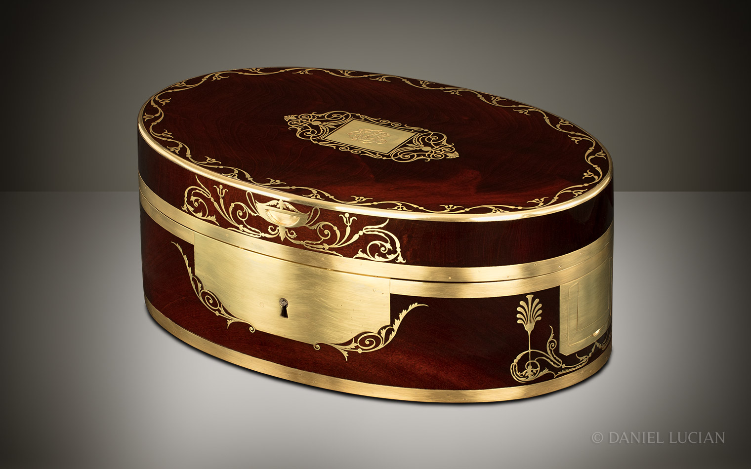French Antique Jewellery Box in Cuban Mahogany, Attributed to Martin-Guillaume Biennais.
