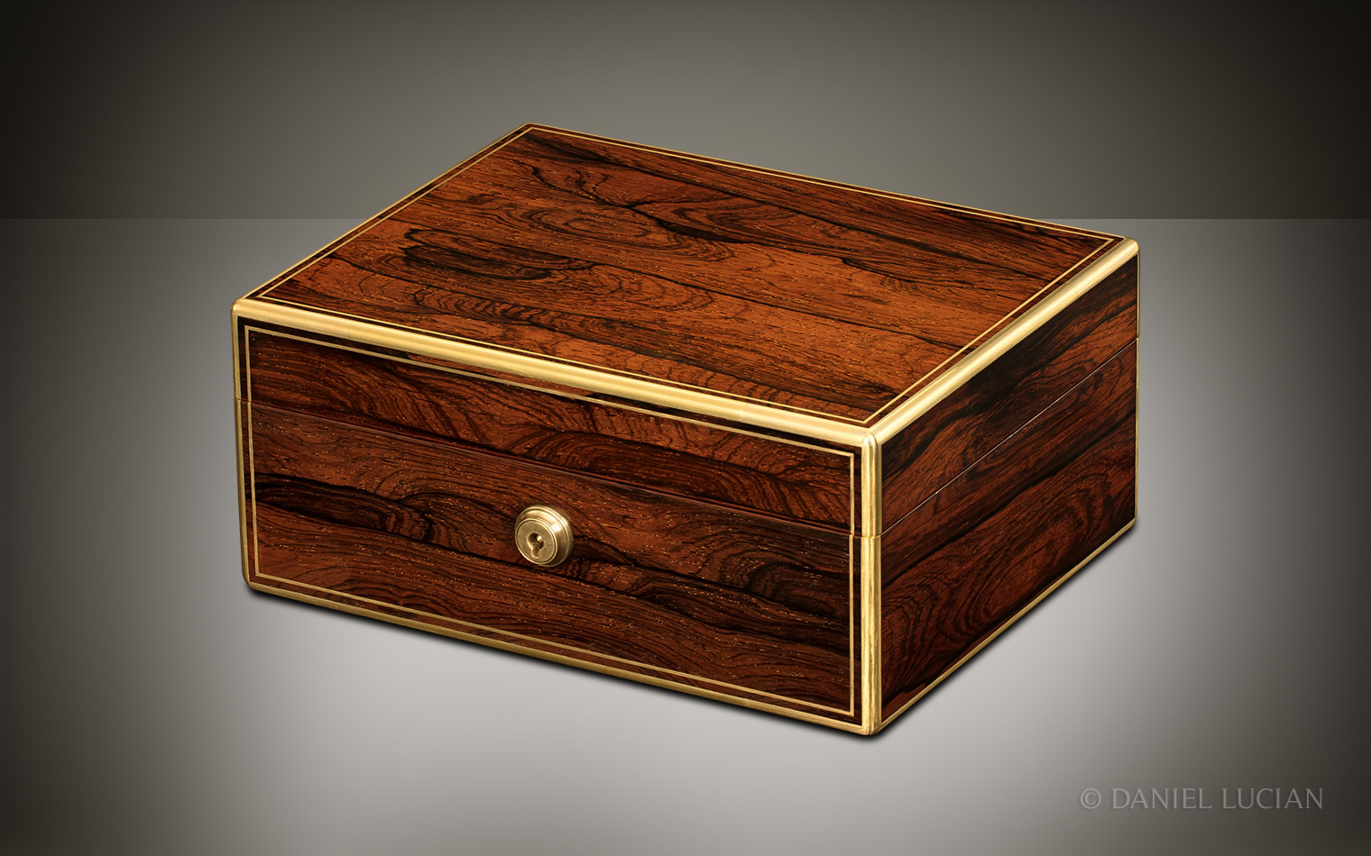 Miniature Antique Jewellery Box in Rosewood, by Edwards