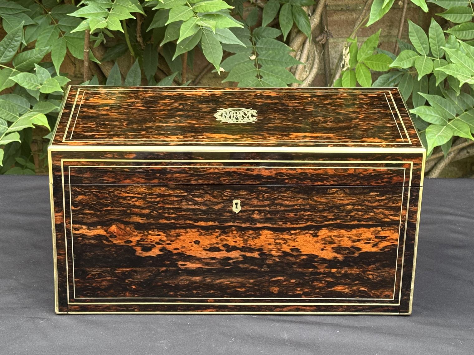 Large Antique Jewellery Box in Coromandel With Two Concealed Drawers, by William Lund