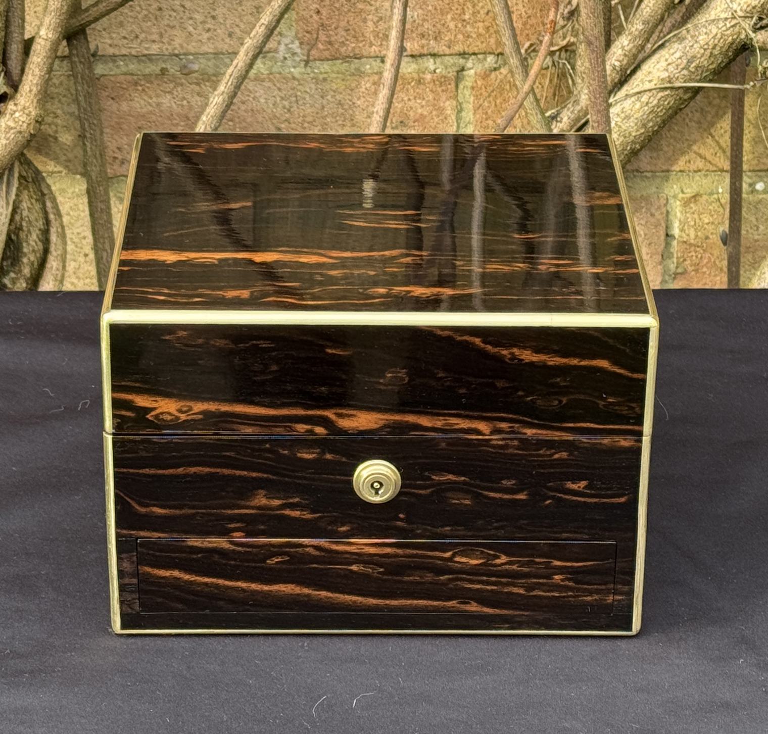 Rare Miniature Antique Jewellery Box in Coromandel, by George Betjemann & Sons