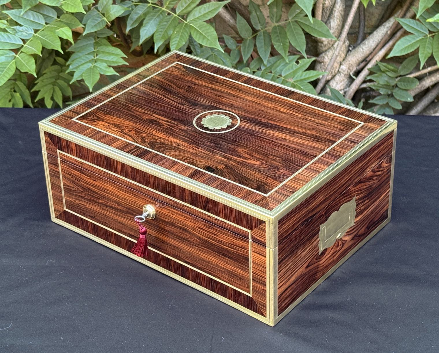 Large Antique Jewellery Box in Kingwood, by Edwards