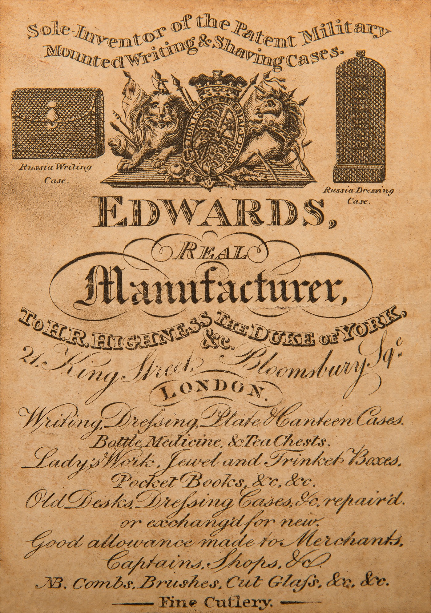 Historic Edwards trade card
