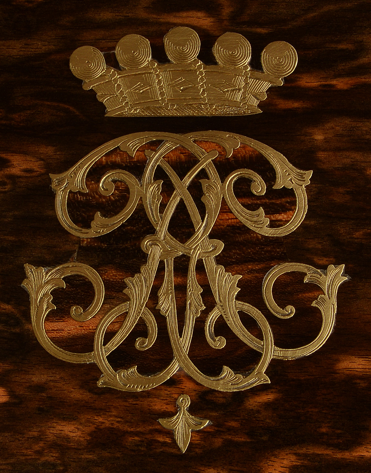 Coronet and monogram belonging to Baroness Rothschild.