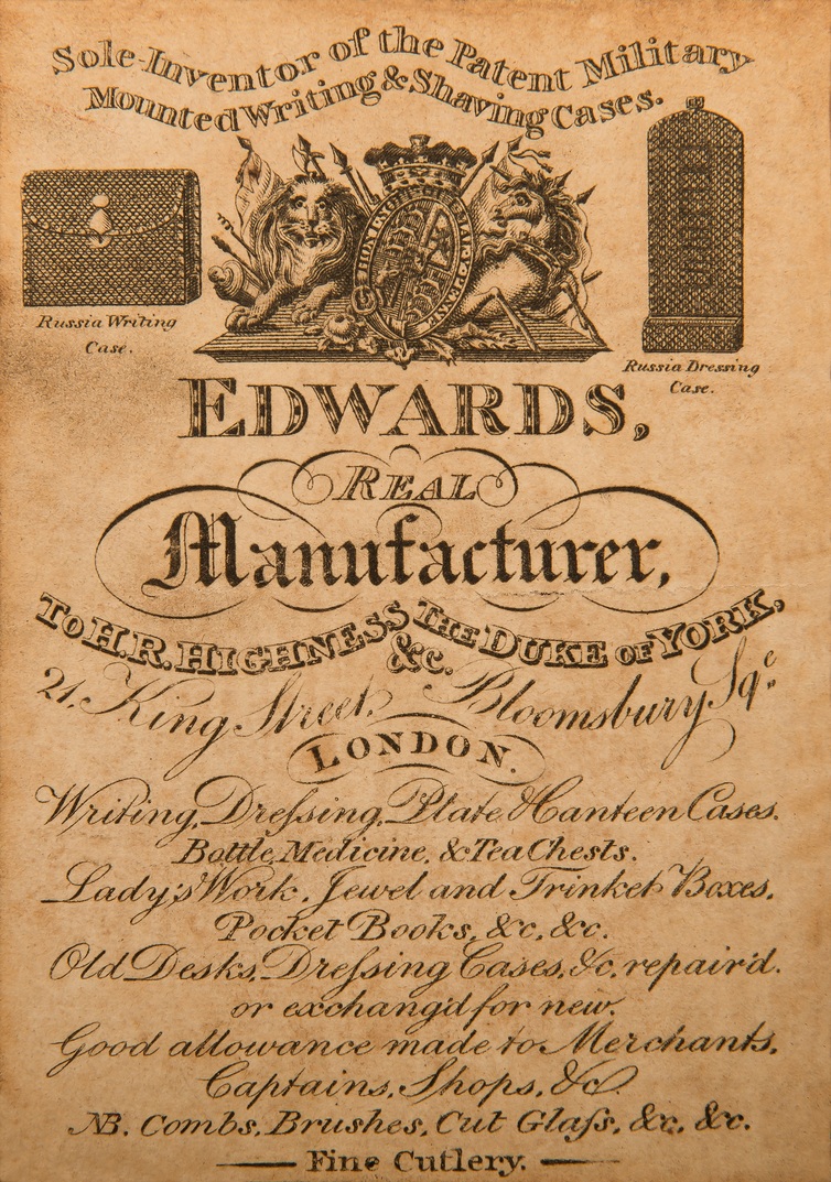 Edwards paper manufacturer’s label from c.1830.