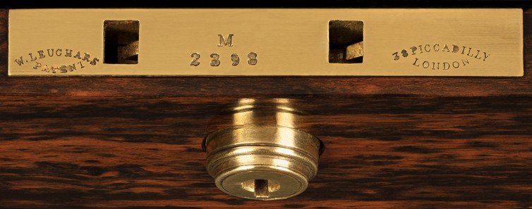 A late 1870’s ‘W. Leuchars Patent’ lock taken from an antique jewellery box in coromandel.