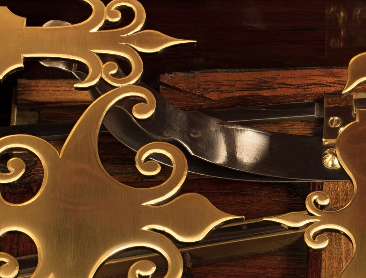 View of a pair of steel leaf springs.