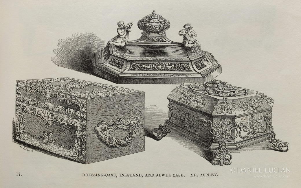 An illustration of the Asprey dressing case taken from the ‘Official Descriptive And Illustrated Catalogue Of The Great Exhibition Of The Works Of Industry Of All Nations 1851’.