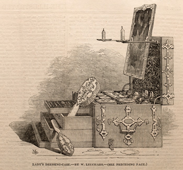 Lady’s dressing case by William Leuchars taken from the September 1851 edition of the Illustrated London News.