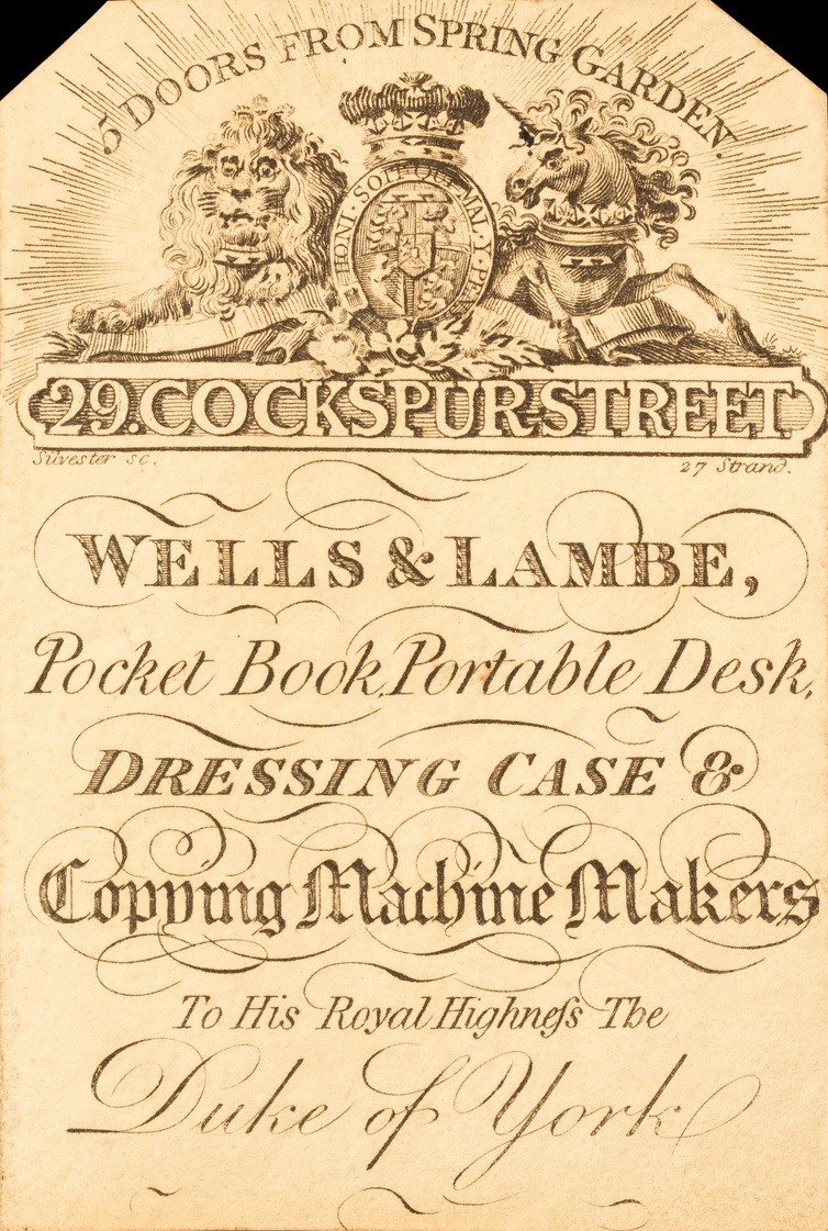 A Wells & Lambe paper manufacturer’s label from 1822.