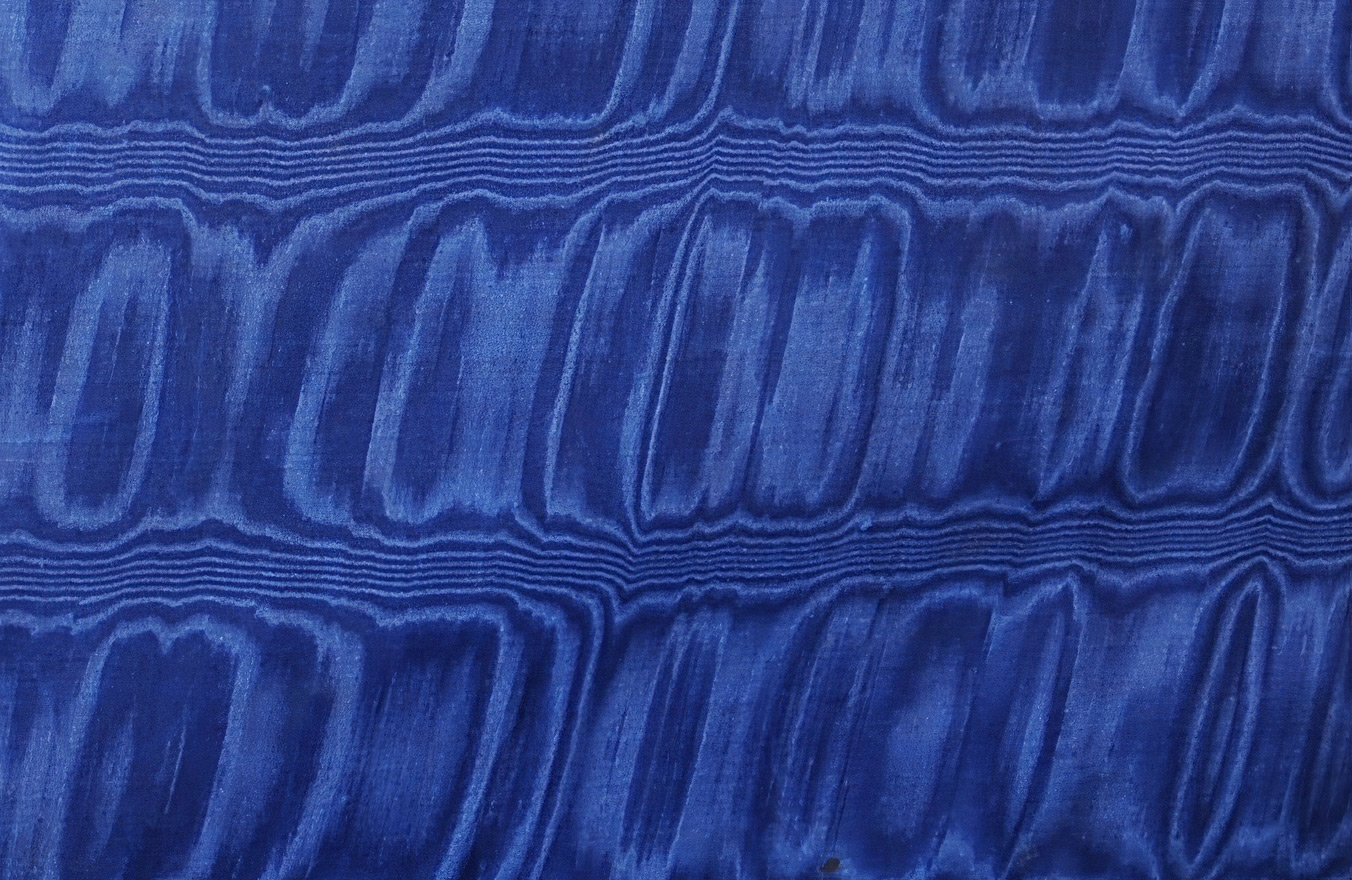 Blue moiré silk from an Asprey antique jewellery box.