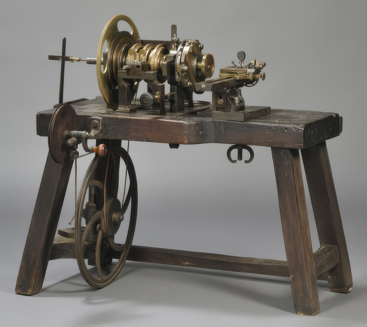 Antique rose engine lathe used for engine turning and guilloché work.