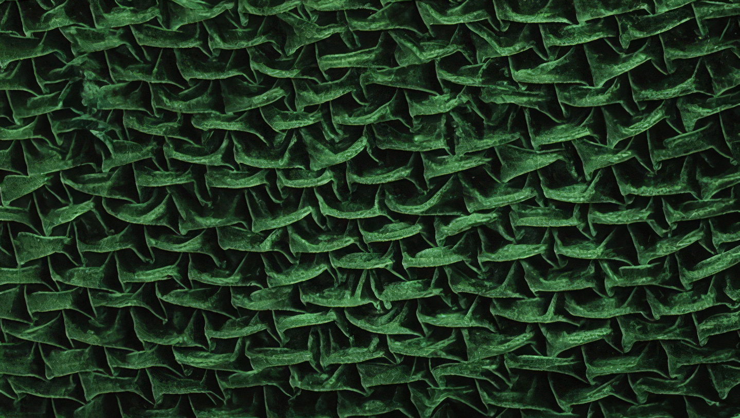 Close-up of green velvet ruching from a Howell, James & Co. jewellery box.