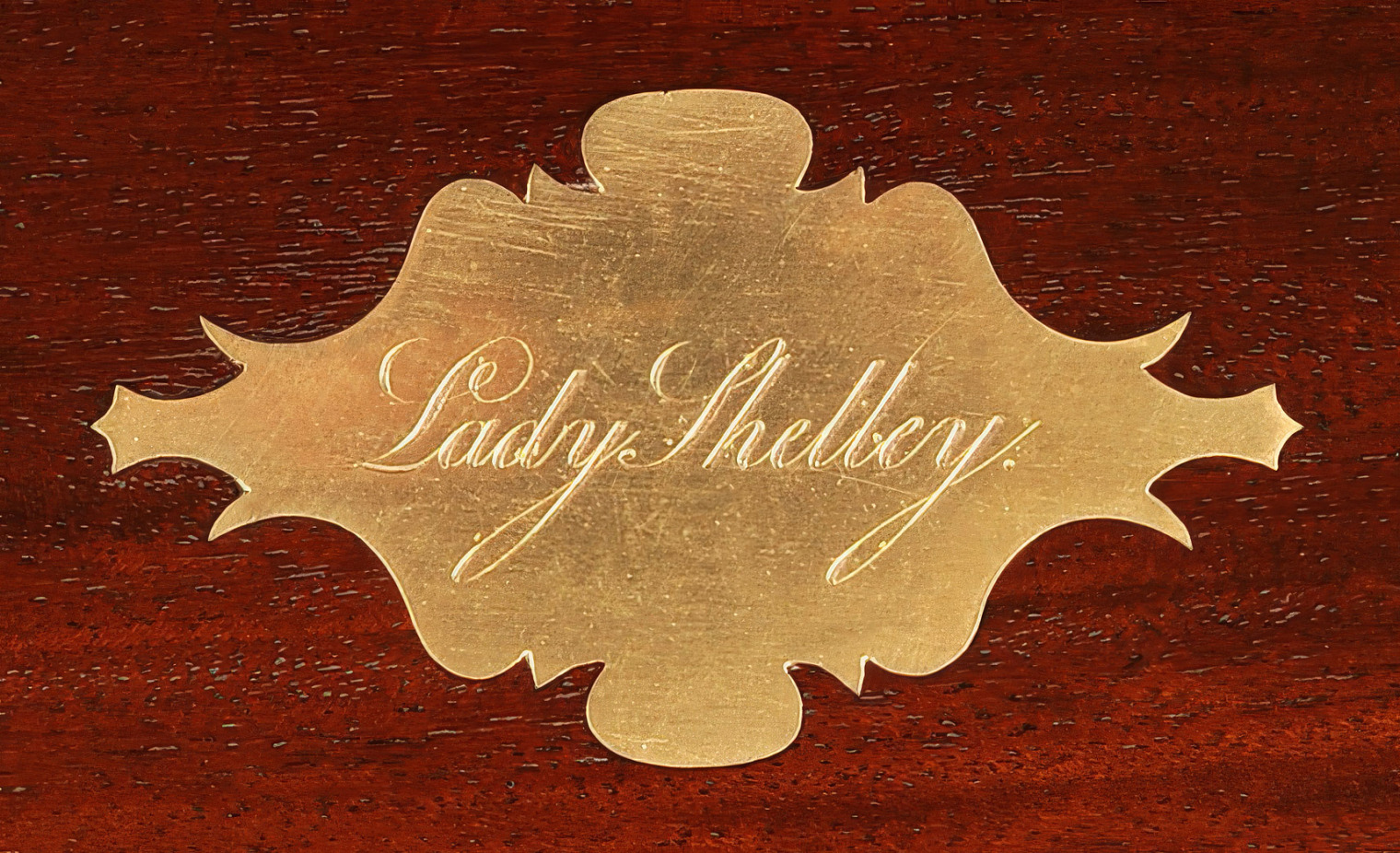 Brass escutcheon belonging to Lady Shelley