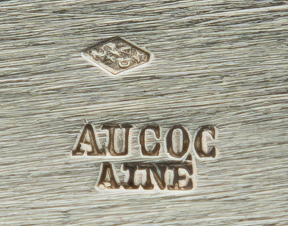 Silver mark and manufacturer&rsquo;s mark belonging to Jean-Baptiste Casimir Aucoc and Louis Aucoc Ain&eacute;.
