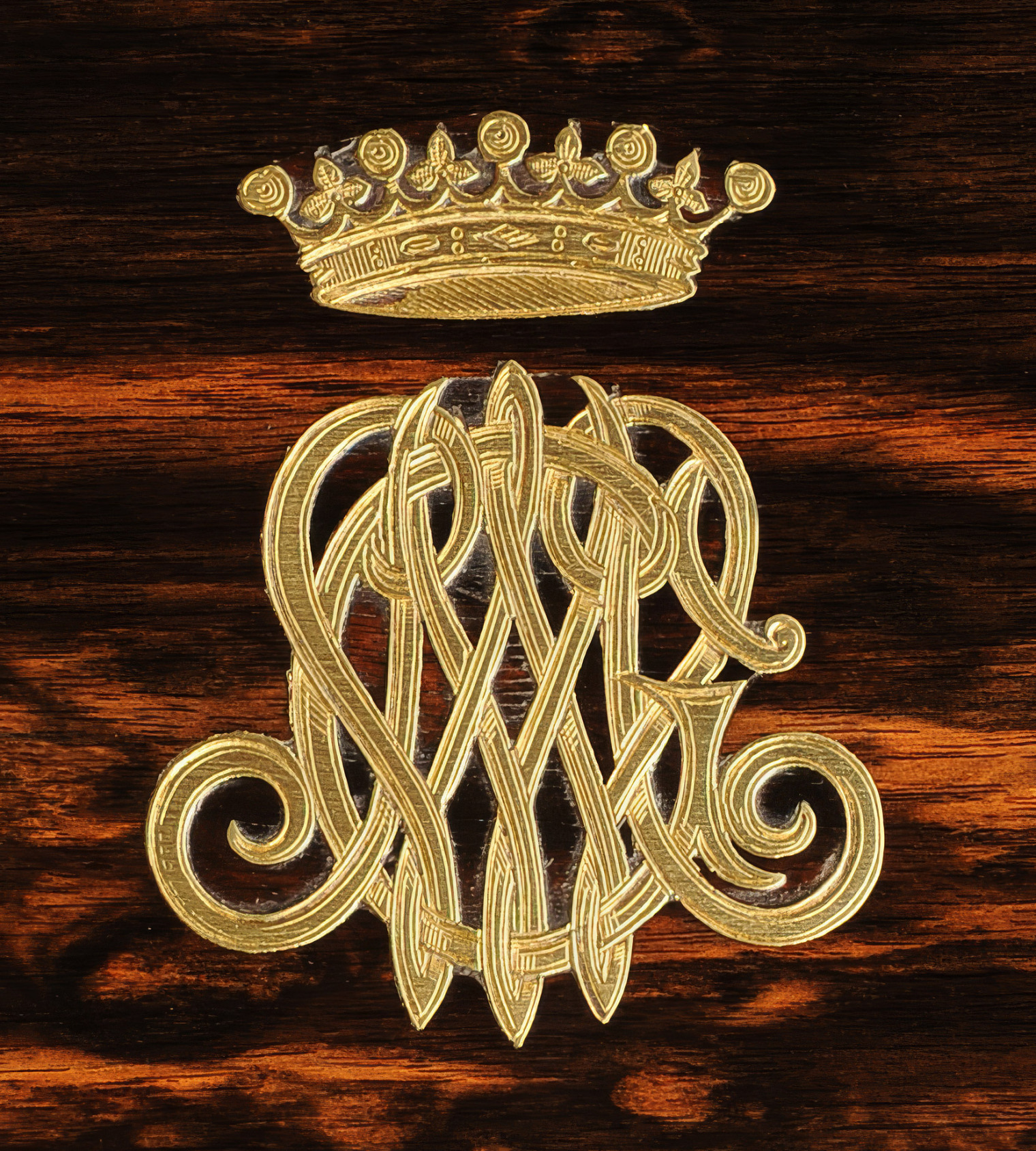 Coronet and monogram belonging to Mary Constance Wyndham, Countess of Wemyss.