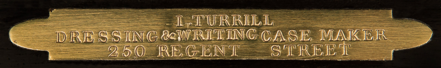 Engraved brass maker's plate for John Turrill.